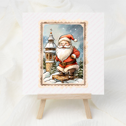Santa Stamp - UV DTF 3 inch Decal