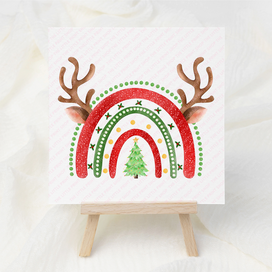 Reindeer Rainbow - UV DTF 3 inch Decal