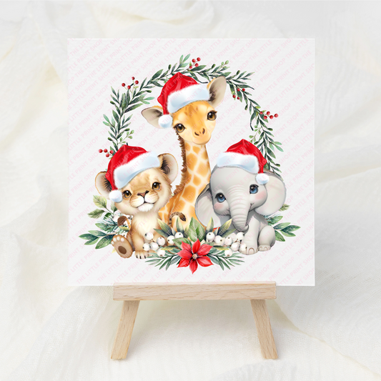 Christmas Animals - UV DTF 3 inch Decal