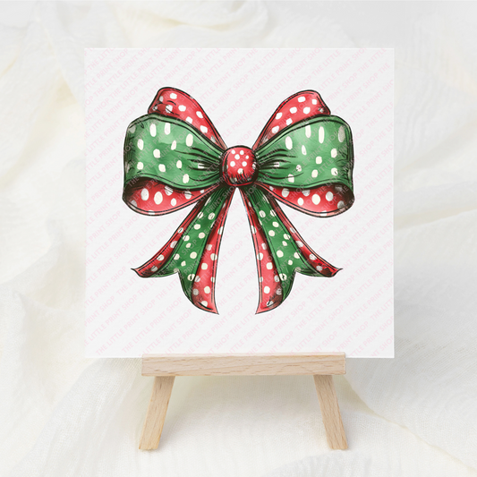 Christmas Bow - UV DTF 3 inch Decal