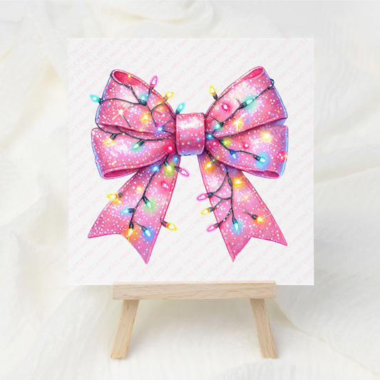 Pink Bow - UV DTF 3 inch Decal