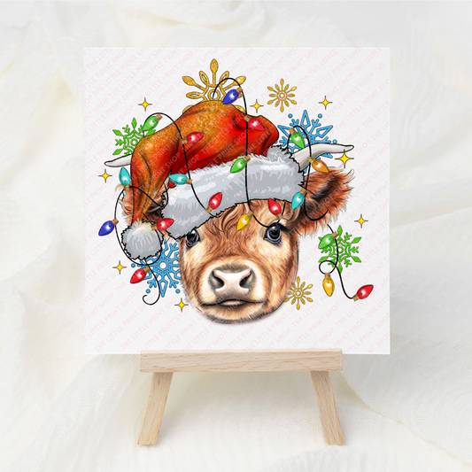 Christmas Cow - UV DTF 3 inch Decal