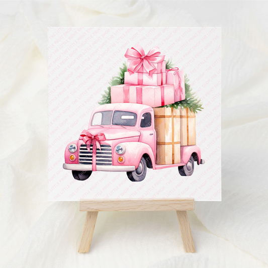 Christmas Truck - UV DTF 3 inch Decal
