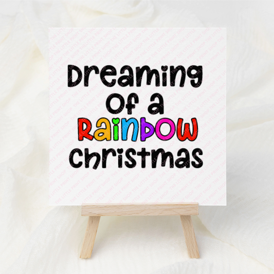 Rainbow Christmas - UV DTF 3 inch Decal