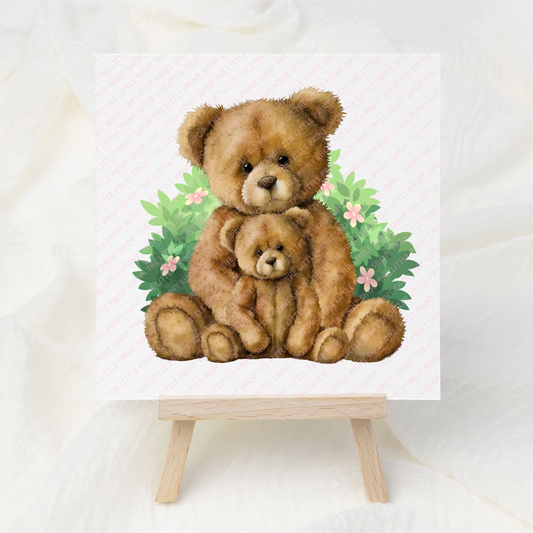 Bear Cuddles - UV DTF 3 inch Decals