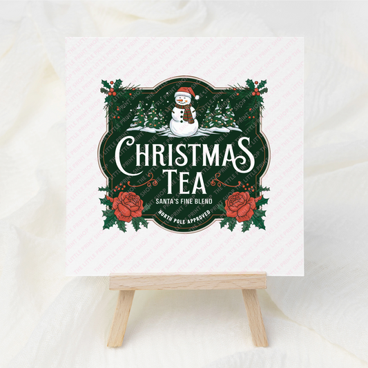 Christmas Tea - UV DTF 3 inch Decals