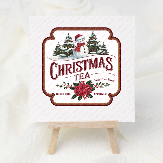 Christmas Tea - UV DTF 3 inch Decals