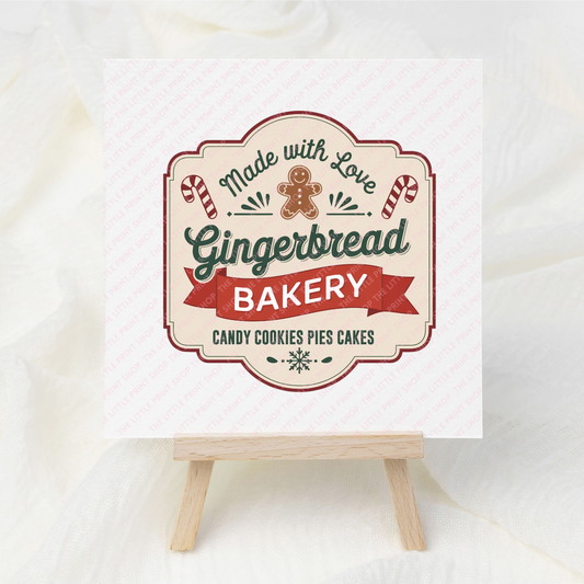 Gingerbread Bakery - UV DTF 3 inch Decals
