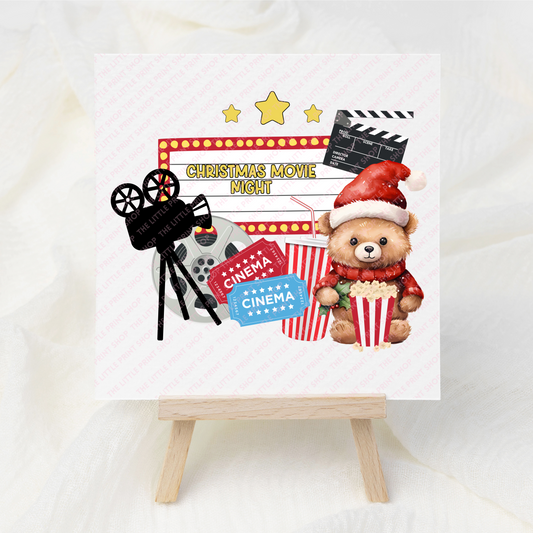 Christmas Movie Night - UV DTF 3 inch Decal
