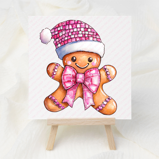 Pink Gingerbread - No Text - UV DTF 3 inch Decal