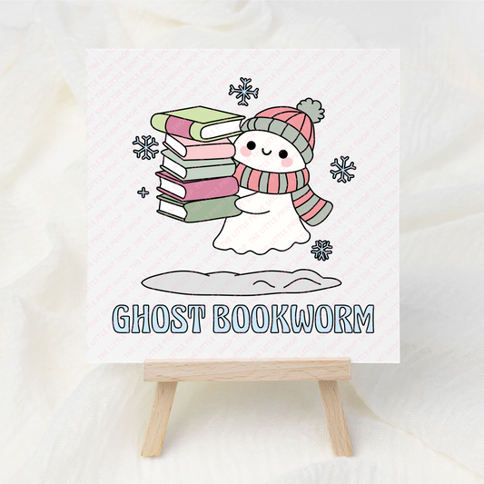 Ghost Bookworm - UV DTF 3 inch Decal