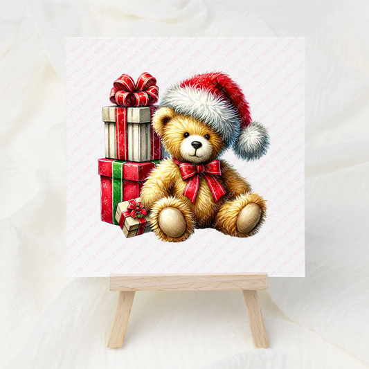 Holiday Bear #1 - UV DTF 3 inch Decal