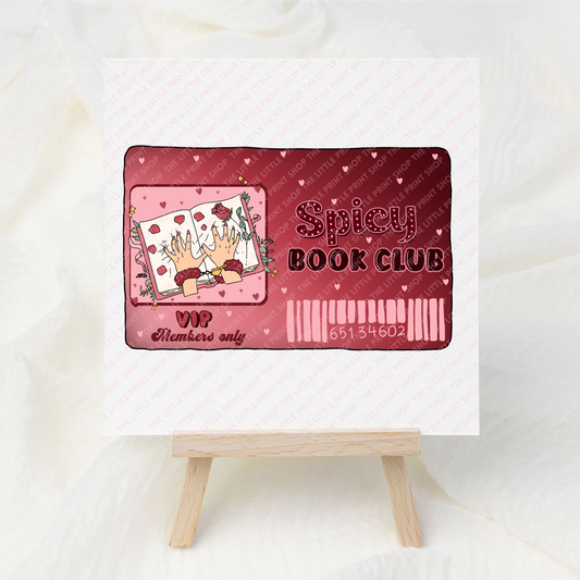 Smutty Book Club Card - UV DTF 3 inch Decals