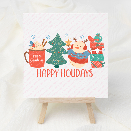 Happy Holidays - UV DTF 3 inch Decal