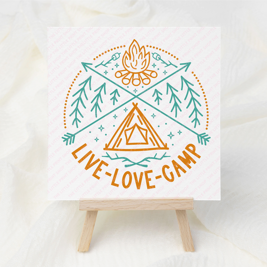 Live Love Camp - UV DTF 3 inch Decals