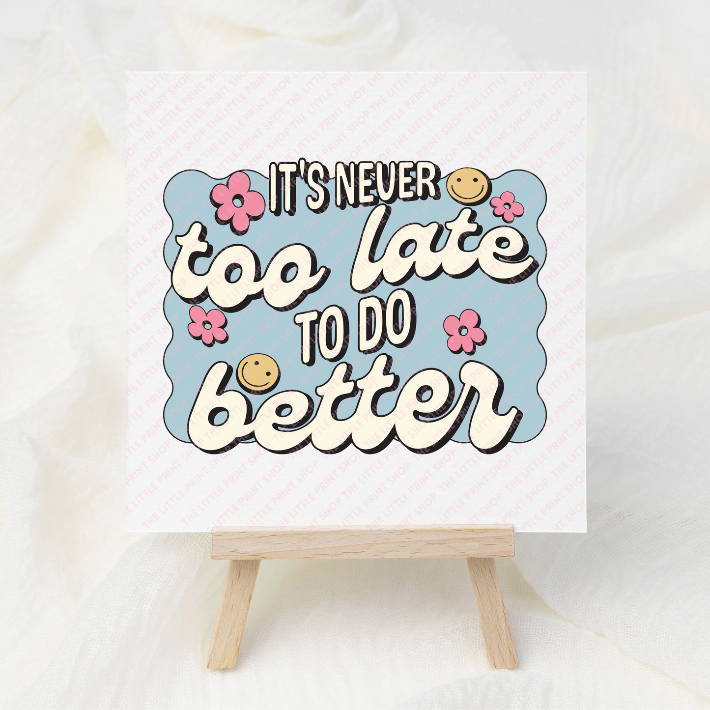 Never Too Late - UV DTF 3 inch Decals