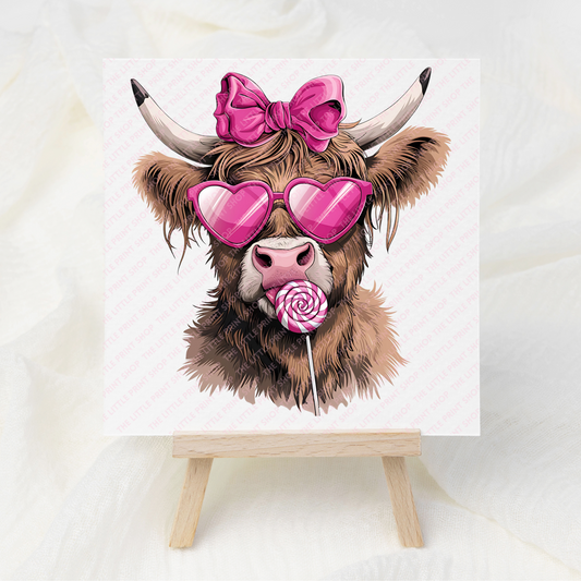 Pink Cow - UV DTF 3 inch Decals