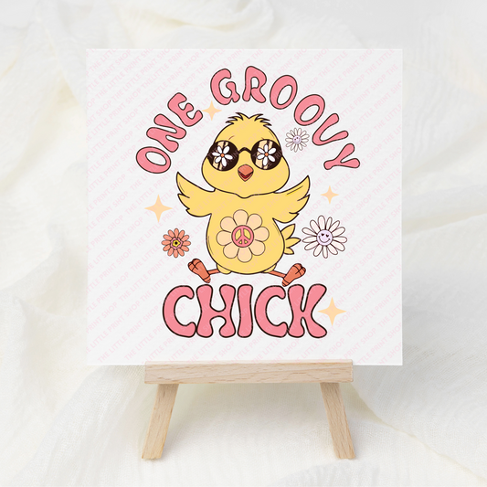 Groovy Chick - UV DTF 3 inch Decals