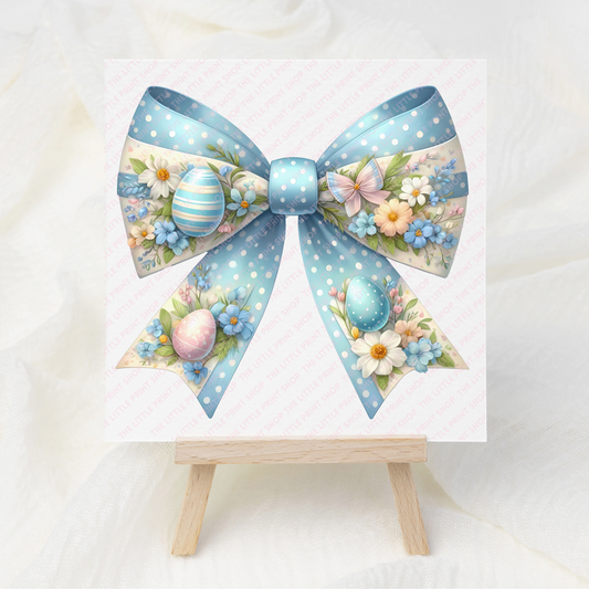 Blue Bow - UV DTF 3 inch Decals