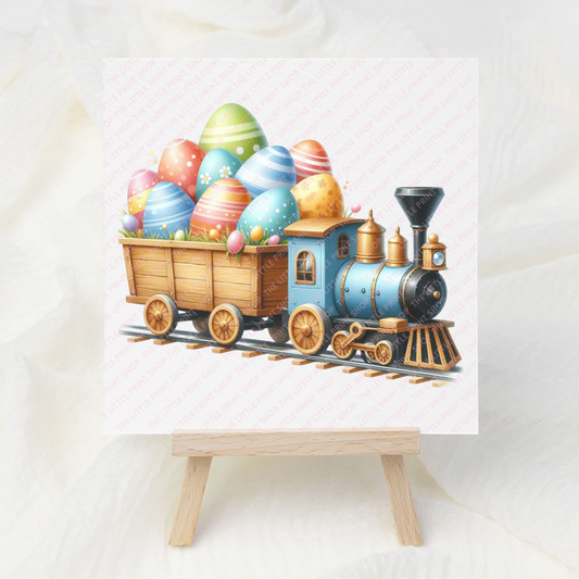 Easter Train - UV DTF 3 inch Decals