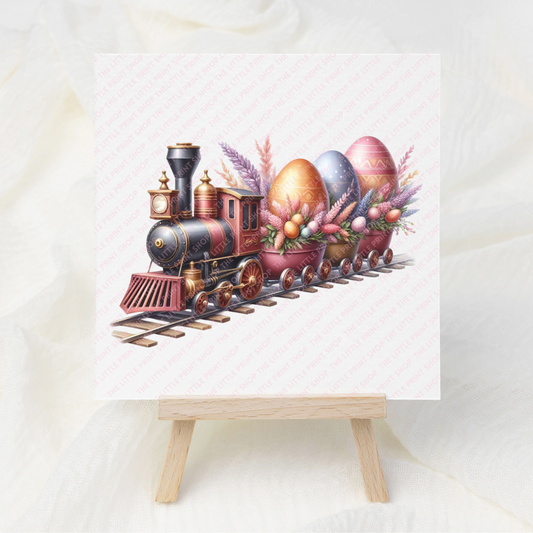 Easter Train - UV DTF 3 inch Decals