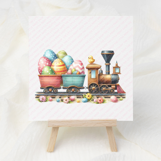 Easter Train - UV DTF 3 inch Decals