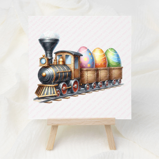Easter Train - UV DTF 3 inch Decals