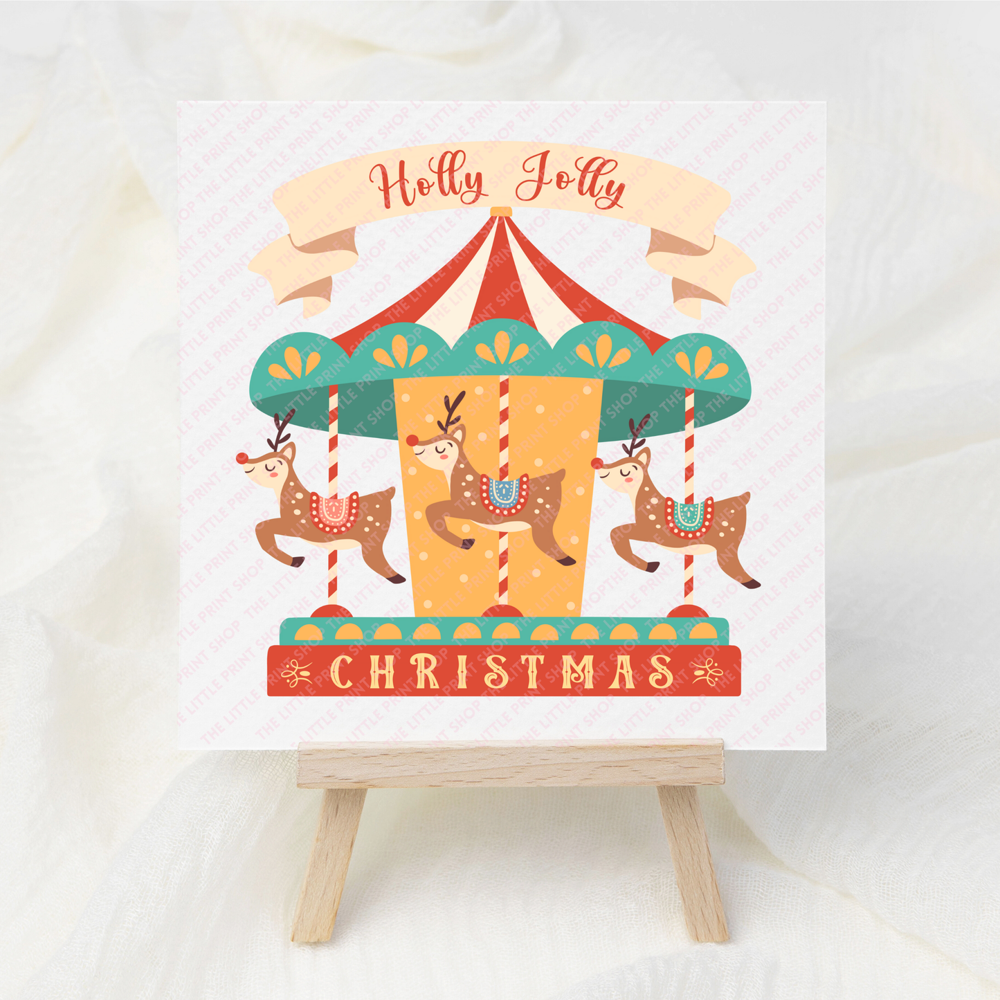 Christmas Merry Go Round - UV DTF 3 inch Decal