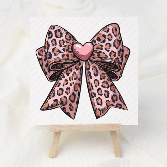 Leopard Print Bow - UV DTF 3 inch Decals