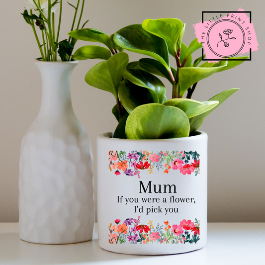If You Were A Flower.. Floral Vase Decal - Mum - UV DTF 4 inch Decals