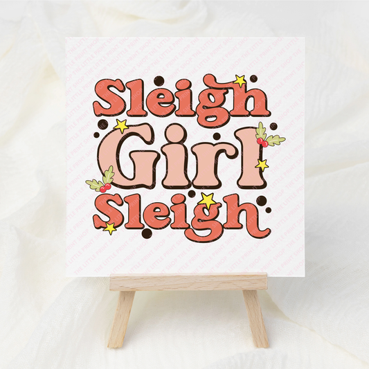 Sleigh Girl - UV DTF 3 inch Decal