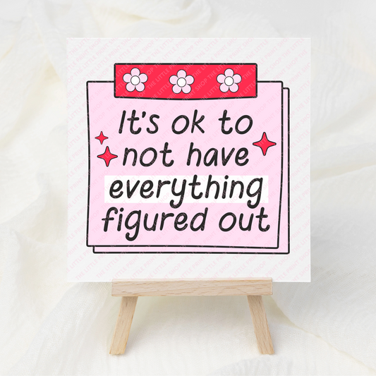 It's Ok Post It Note - UV DTF 3 inch Decals