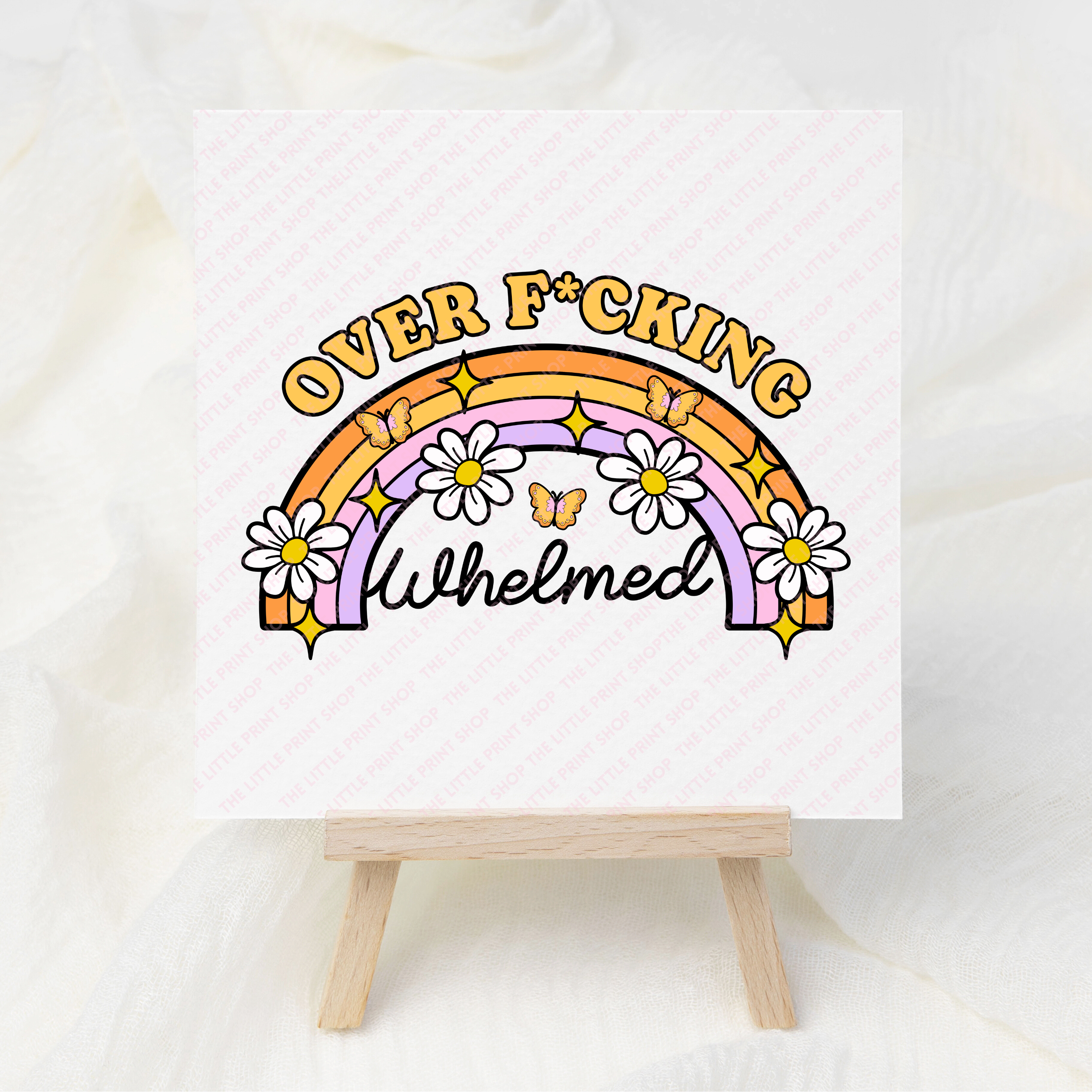 Over Whelmed - UV DTF 3 inch Decals – Little Print Shop