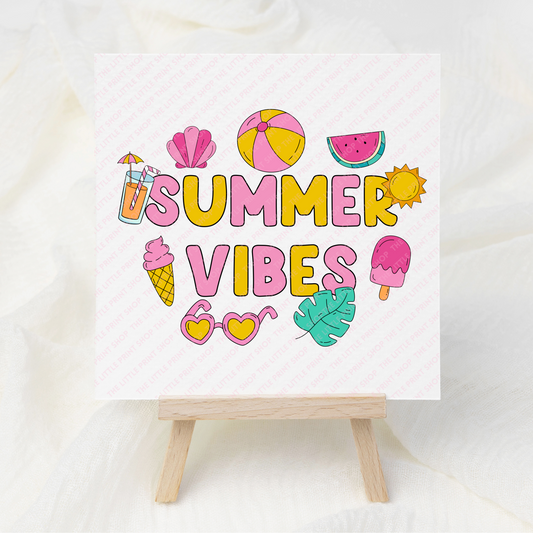 Summer Vibes - UV DTF 3 inch Decals