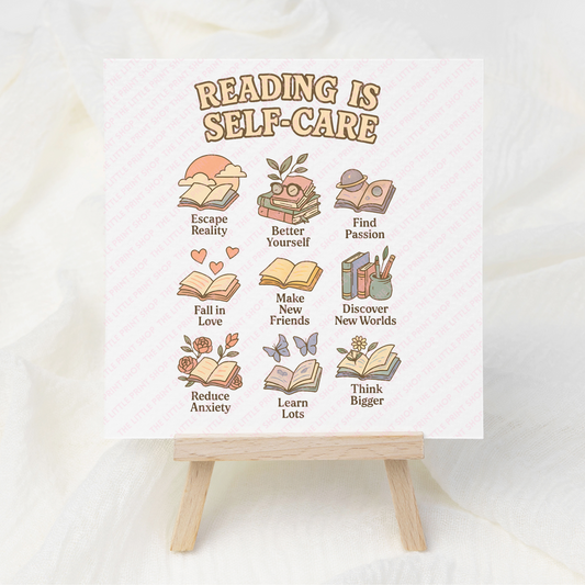 Reading Self Care - UV DTF 3 inch Decals