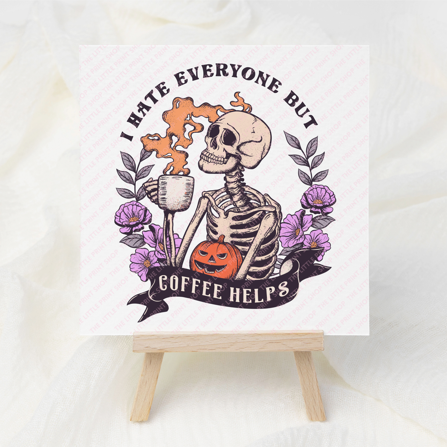 Coffee Helps - UV DTF 3 inch Decal