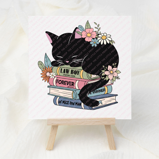 Cat Books - UV DTF 3 inch Decals