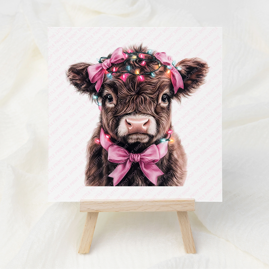 Highland Cow Lights - UV DTF 3 inch Decal