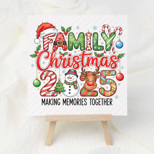 Family Christmas 2025 - UV DTF 3 inch Decal