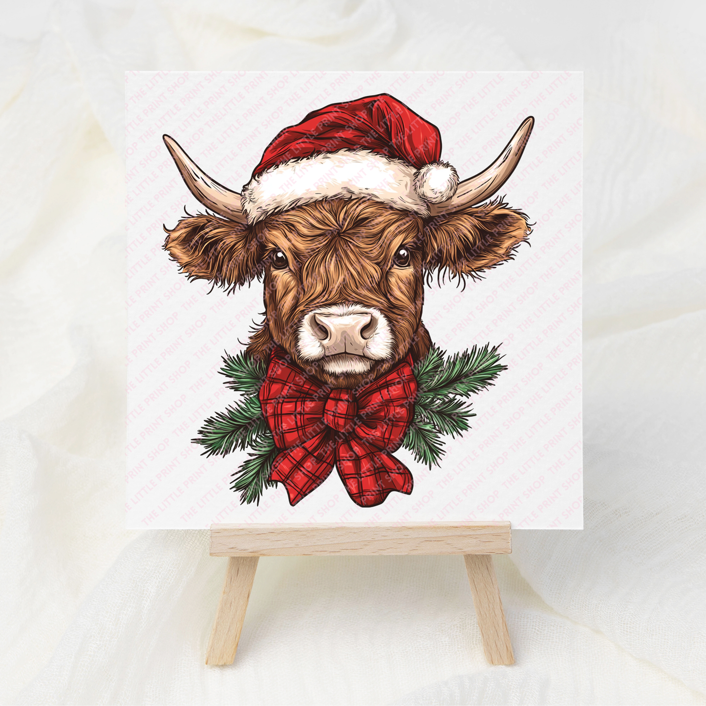 Christmas Cow - UV DTF 3 inch Decal