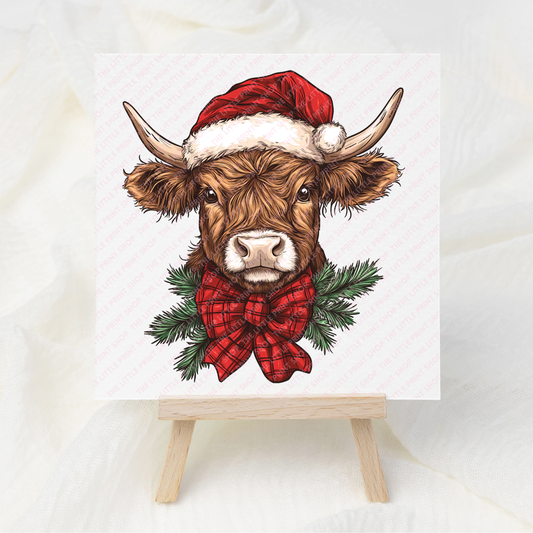 Christmas Cow - UV DTF 3 inch Decal