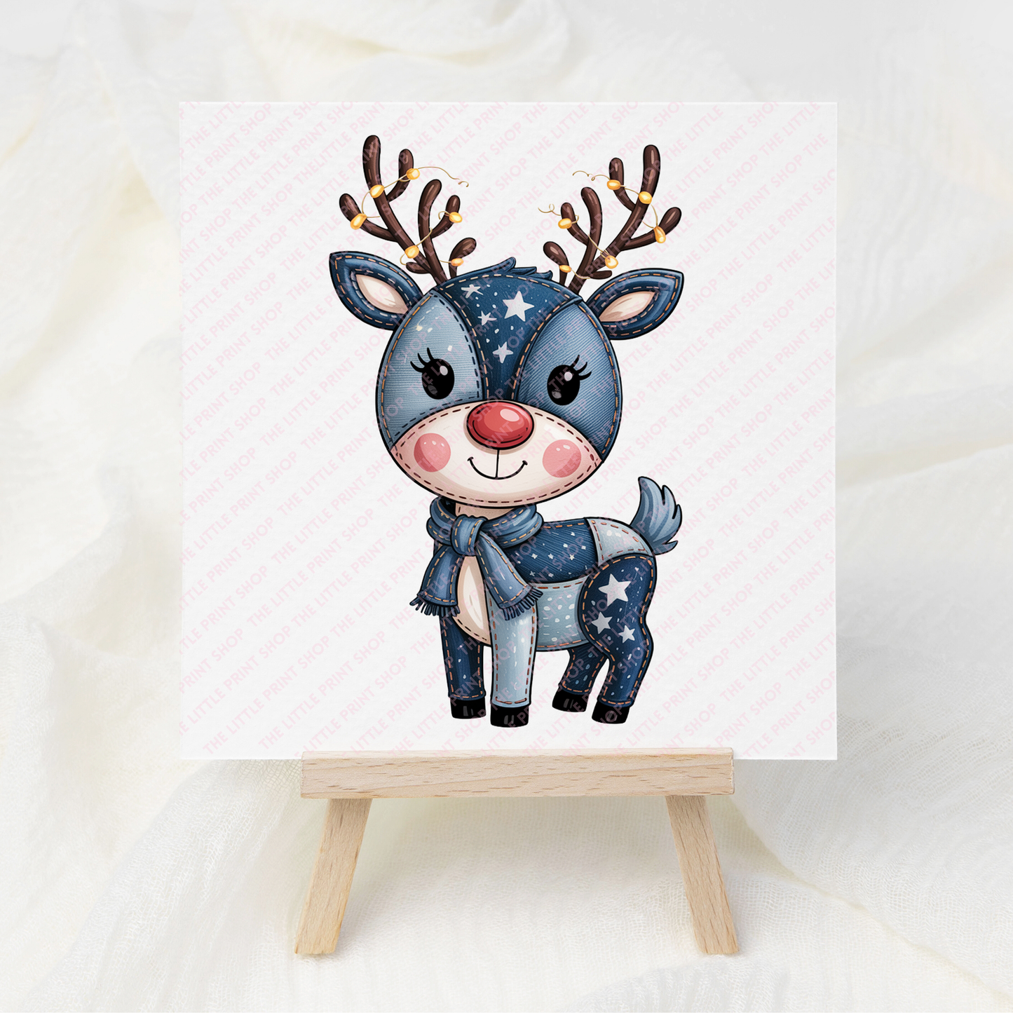 Patchwork Reindeer - UV DTF 3 inch Decal