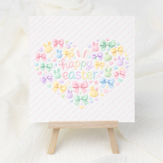 Happy Easter Heart - UV DTF 3 inch Decals