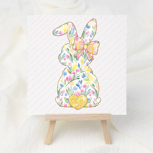 Floral Bunny - UV DTF 3 inch Decals