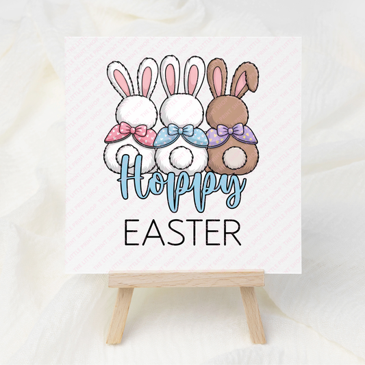 Hoppy Easter - Blue Text - UV DTF 3 inch Decals