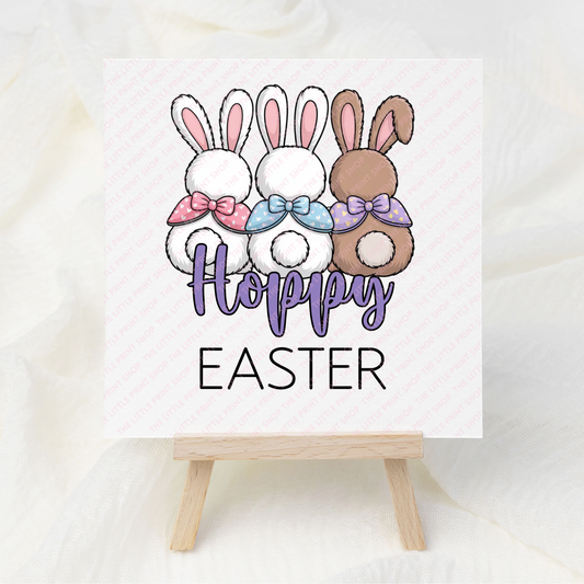 Hoppy Easter - Lilac Text - UV DTF 3 inch Decals