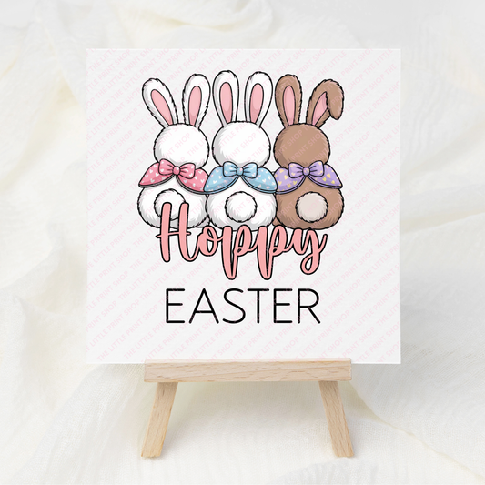 Hoppy Easter - Pink Text - UV DTF 3 inch Decals