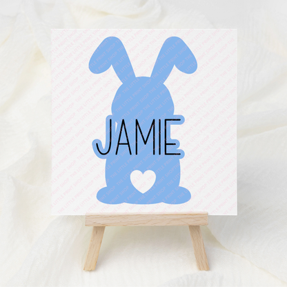 Bunny Silhouette - Custom Name - UV DTF Decal