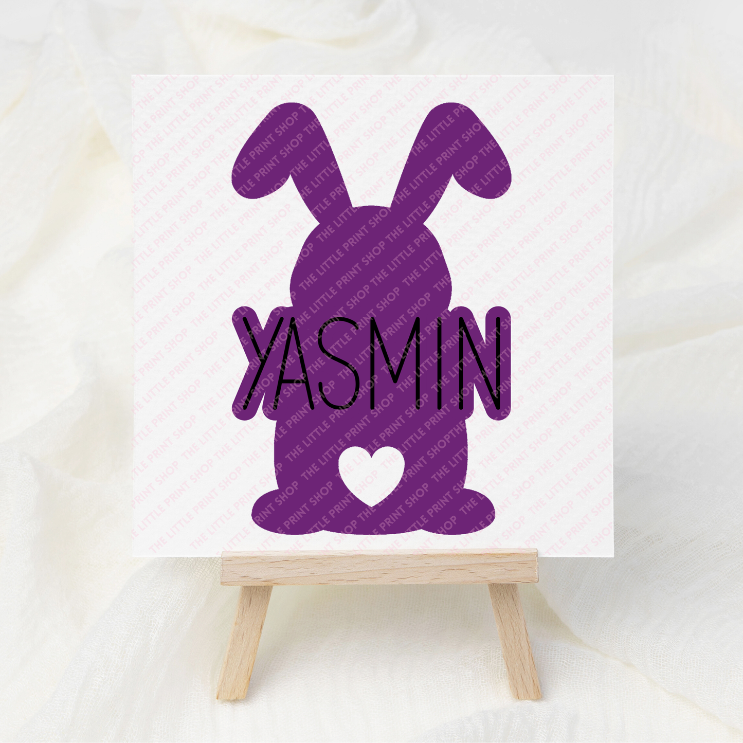 Bunny Silhouette - Custom Name - UV DTF Decal