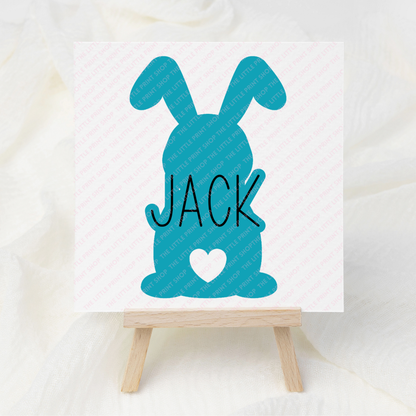 Bunny Silhouette - Custom Name - UV DTF Decal